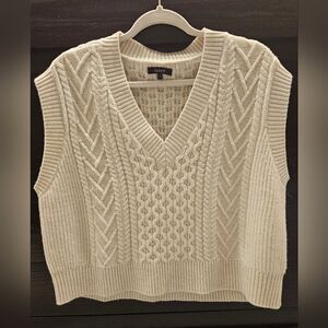 Quince Cream V-Neck Sweater